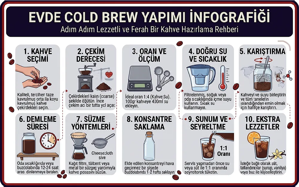 Evde Cold Brew Nasıl Yapılır? Adım Adım Soğuk Demleme Kahve Rehberi