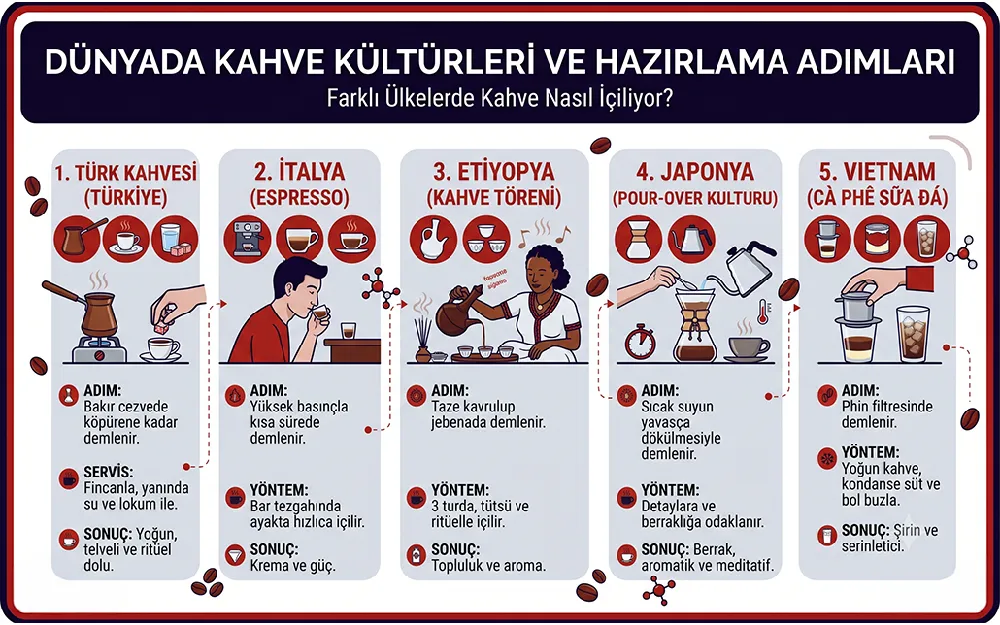 Bir Dünya Kahve Turu: Farklı Ülkelerde Kahve Nasıl İçiliyor?