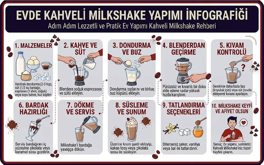 Evde Kahveli Milkshake Nasıl Yapılır? Soğuk ve Tatlı Serinlik
