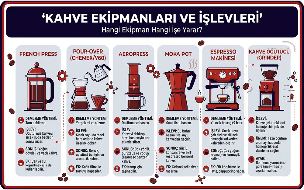 Hangi Kahve Ekipmanı Ne İşe Yarar? Başlangıç ve Profesyonel Rehber